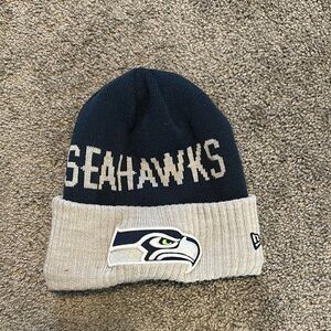 New Era Seahawks Beanie - Navy and Gray